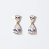 Lab Grown White Sapphire Pear Drop Earrings