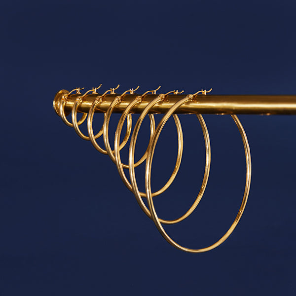 Gold Hoop Earrings - 2mm