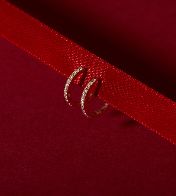 Thin Forever Diamond Hinged Huggie Earrings