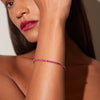 Lab Grown Red Ruby Baguette Tennis Bracelet
