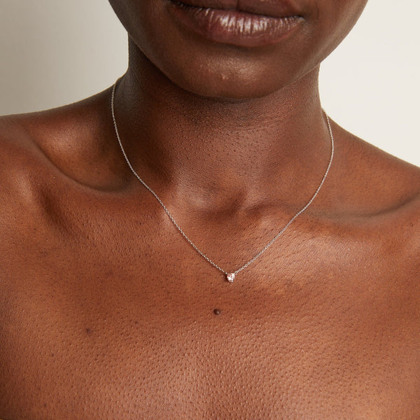 Lab Grown Pink Diamond Solitaire Necklace