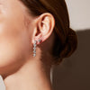 Lab Grown White Sapphire Heart Stud Earrings