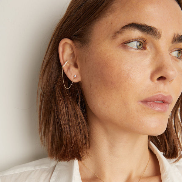 Aurate x Frye: Lab Grown Diamond Stud and Ear Cuff