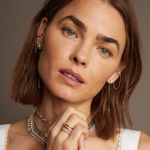 Aurate x Frye: Lab Grown Diamond Stud and Ear Cuff