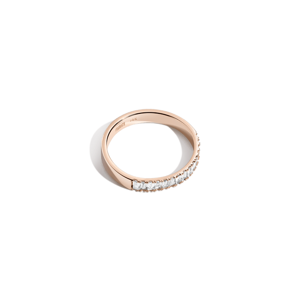 Bold Half Diamond Baguette Ring