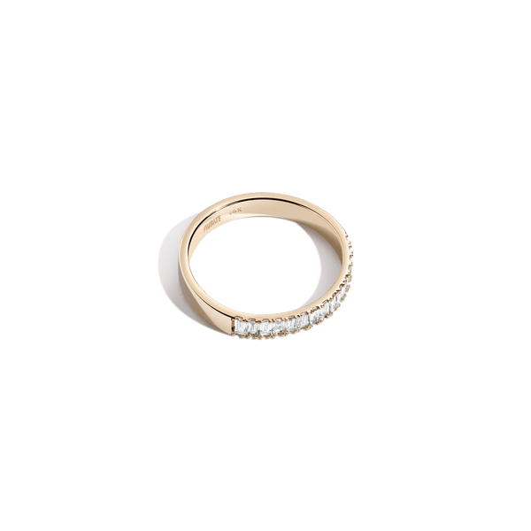 Bold Half Diamond Baguette Ring