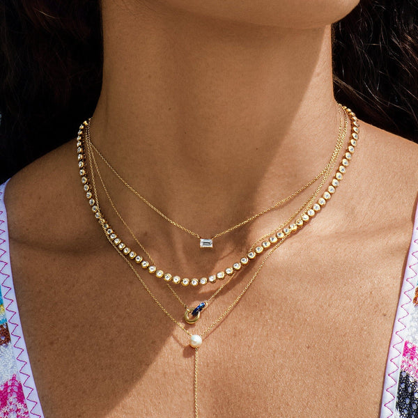 Diamond Bezel Tennis Necklace