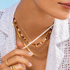 Solid Gold Herringbone Chain Necklace