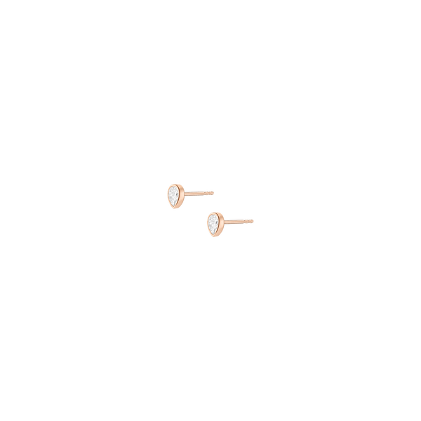 XL Lab Grown Diamond Pear Bezel Stud Earrings