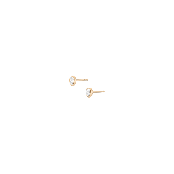 XL Lab Grown Diamond Pear Bezel Stud Earrings