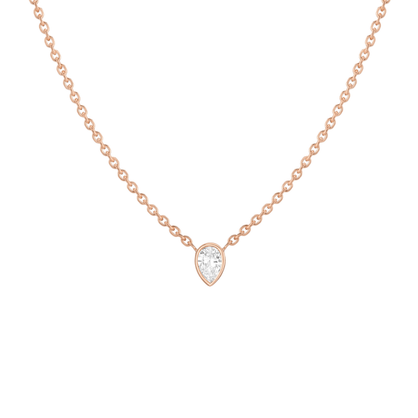 XL Lab Grown Diamond Pear Bezel Necklace