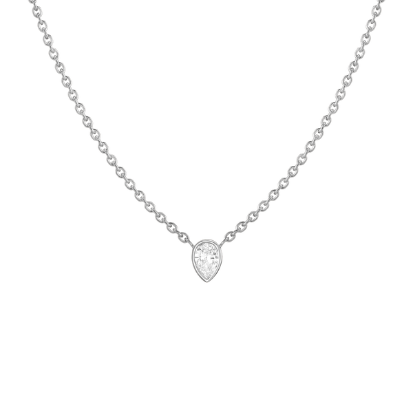 XL Lab Grown Diamond Pear Bezel Necklace