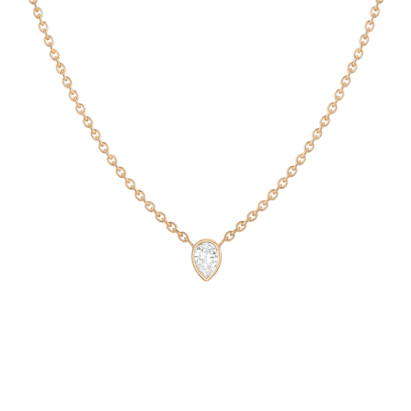 XL Lab Grown Diamond Pear Bezel Necklace