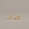 Lab Grown White Sapphire Trinity Stud Earrings