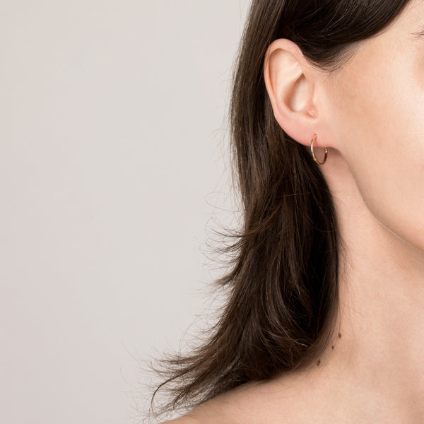 Skinny Gold Hinged Huggie Earrings