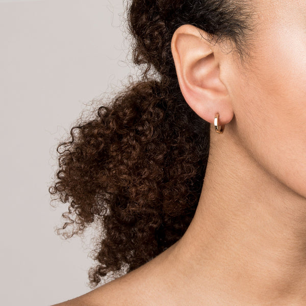 Gold Hinged Huggie Earrings (12mm)