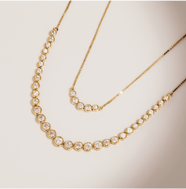 Graduated Lab Grown Diamond Bezel Necklace