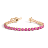 Lab Grown Pink Sapphire Heart Tennis Bracelet