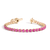 Lab Grown Pink Sapphire Heart Tennis Bracelet