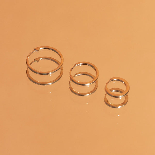Skinny Gold Hinged Huggie Earrings (12mm)