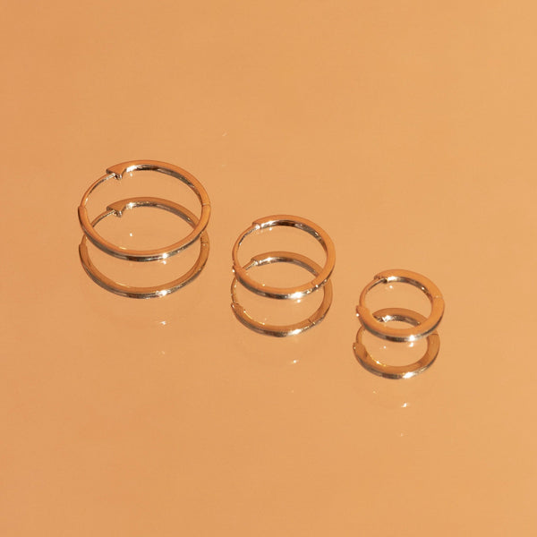 Skinny Gold Hinged Huggie Earrings