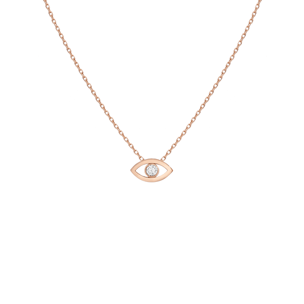 Diamond Bezel Evil Eye Necklace