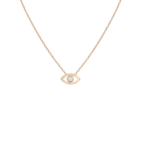 Diamond Bezel Evil Eye Necklace