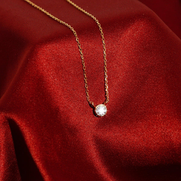 Medium Diamond Bezel Necklace