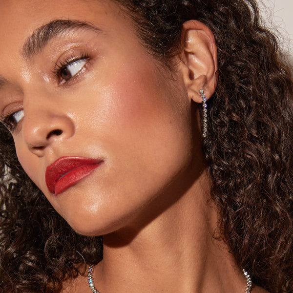 Lab Grown Diamond Bezel Tennis Earrings
