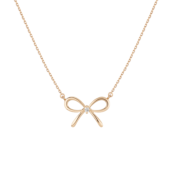 Lab Grown Diamond Bow Necklace