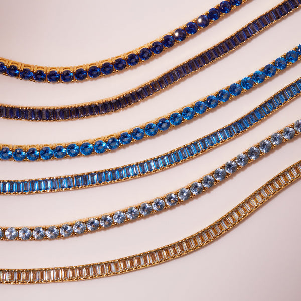 Lab Grown Aquamarine Tennis Bracelet