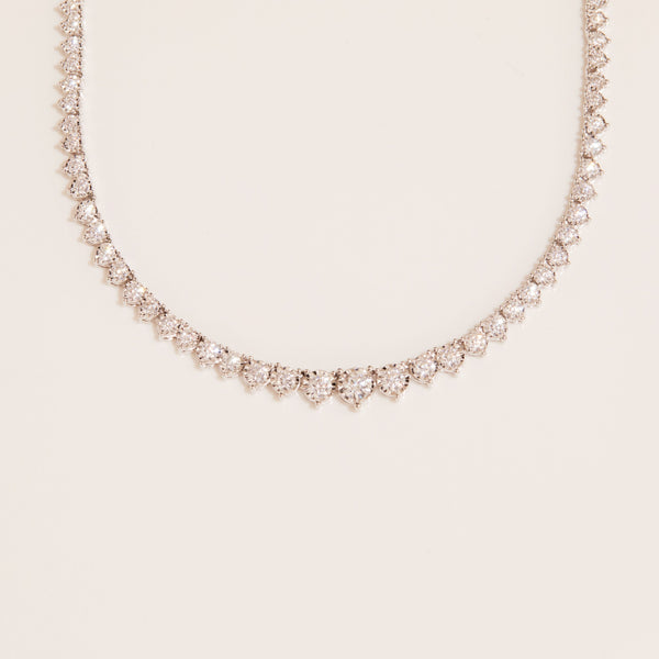 Three-Prong Graduated Tennis Necklace