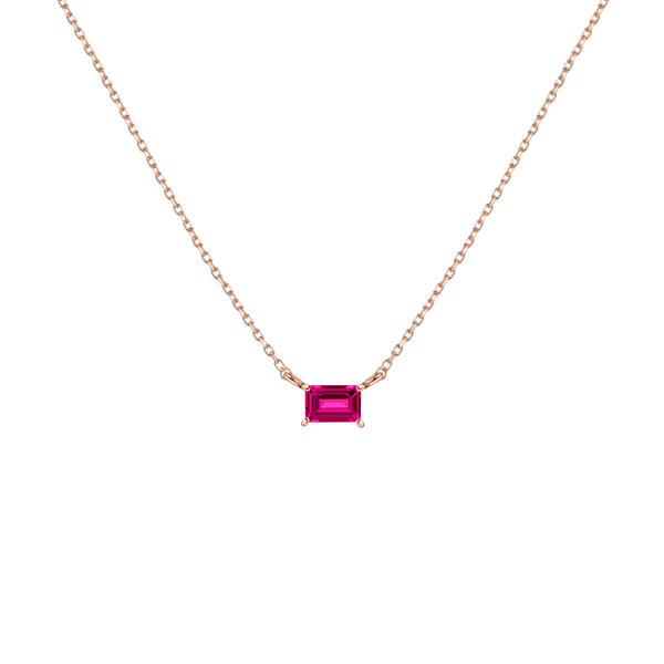 Birthstone Baguette Necklace