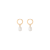Pearl Drop Huggie Earrings