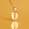 Story in Gold Engraved Pendant