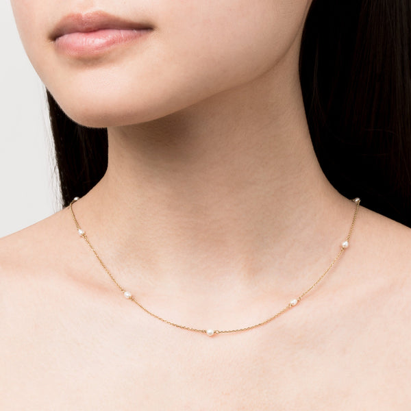 Organic Pearl Station Necklace