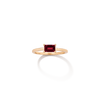 Birthstone Baguette Ring - Garnet