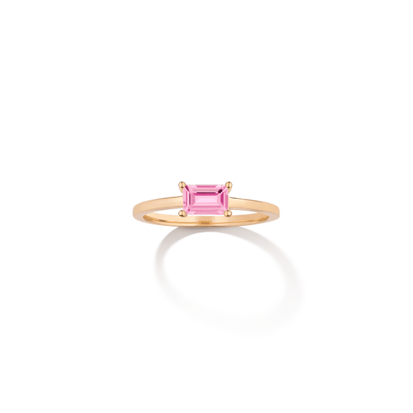 Birthstone Baguette Ring - Garnet