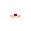 Birthstone Baguette Ring - Garnet
