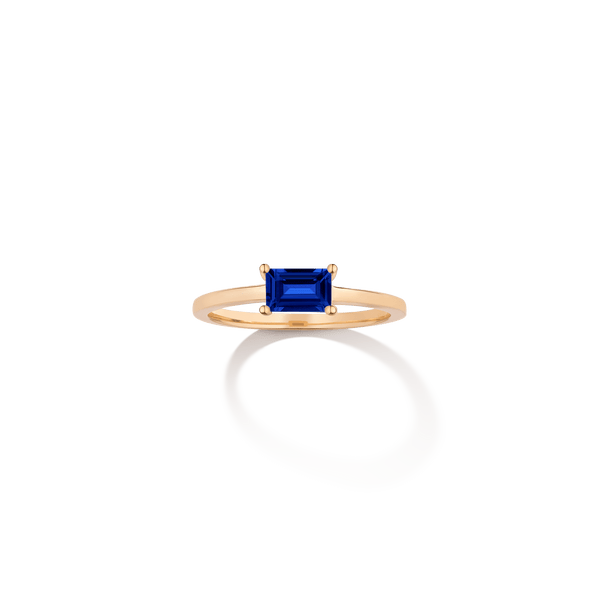 Birthstone Baguette Ring - Garnet