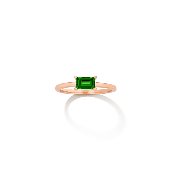Birthstone Baguette Ring - Garnet