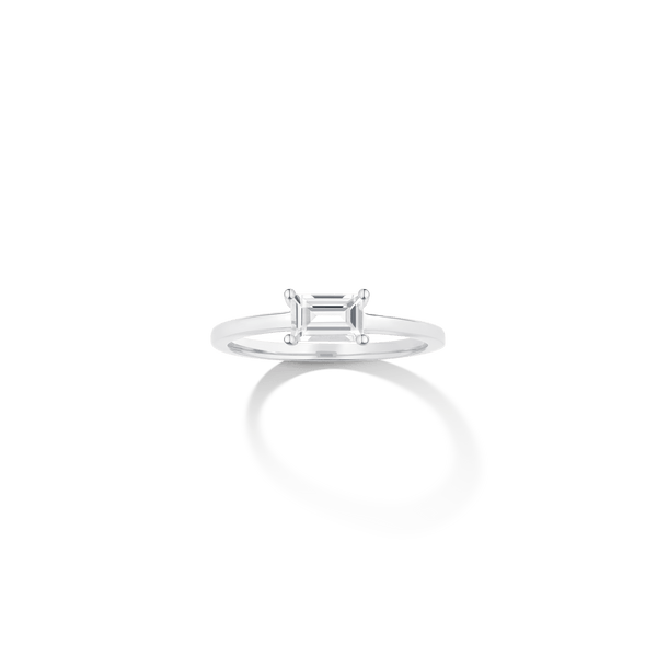 Birthstone Baguette Ring - Garnet