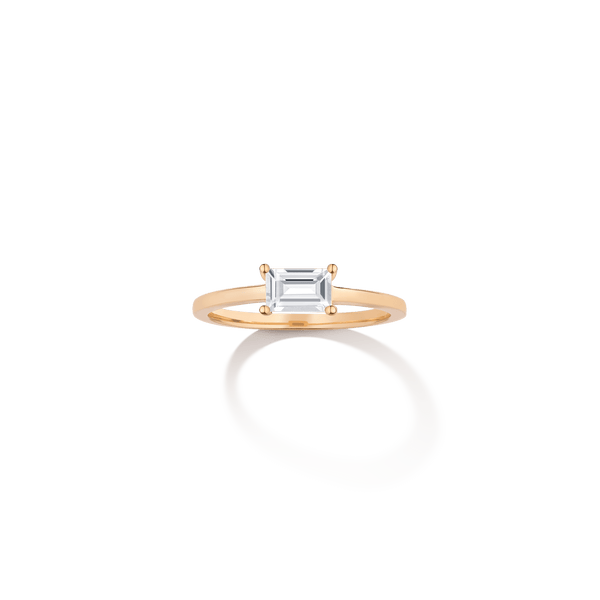 Birthstone Baguette Ring - Garnet