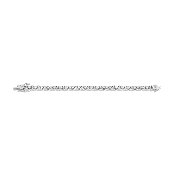 Lab Grown White Sapphire Trillion Tennis Bracelet