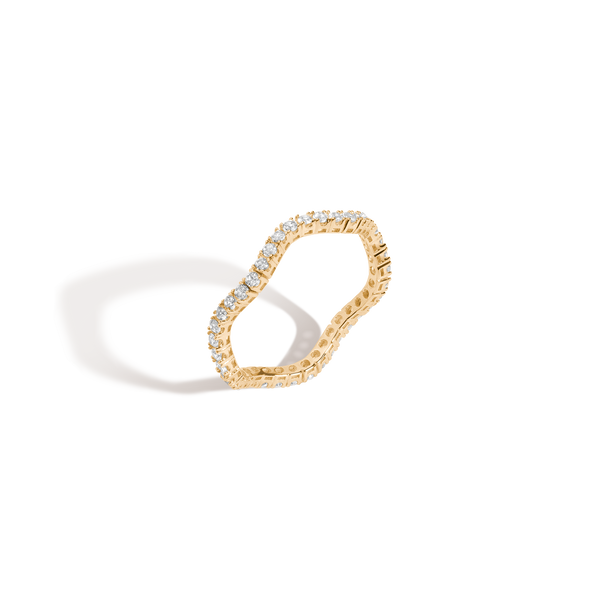 Lab Grown White Sapphire Wave Ring