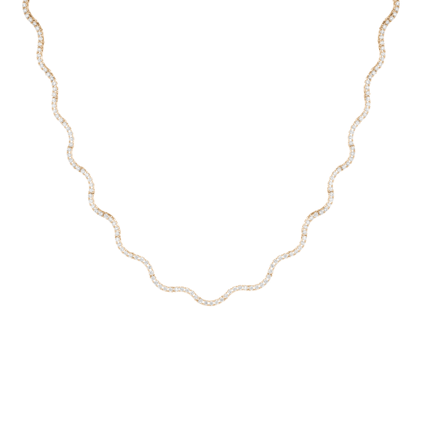 Lab Grown Diamond Wave Tennis Necklace