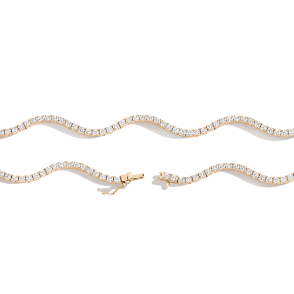 Lab Grown White Sapphire Wave Tennis Necklace
