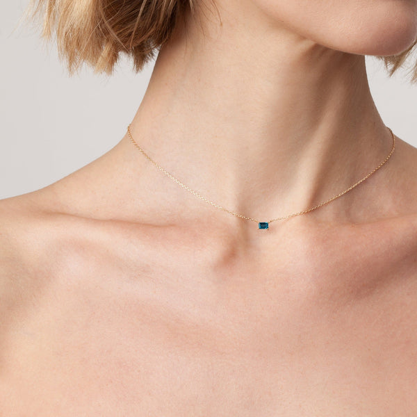 Birthstone Baguette Necklace