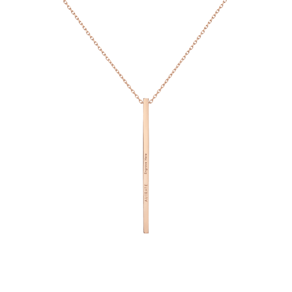 Long Gold Bar Drop Necklace
