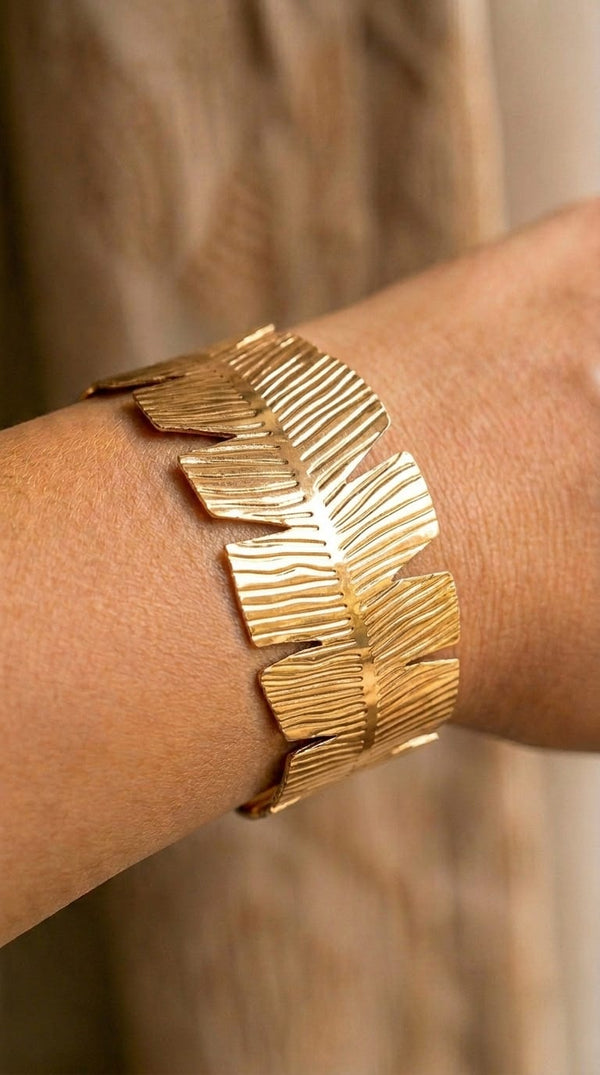 Botanical Gold Cuff Bracelet